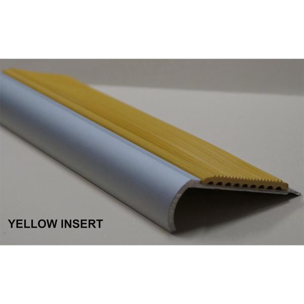 STAIR NOSING - BULL NOSE - YELLOW INSERT - 1.2 METRE LENGTH - $22.00