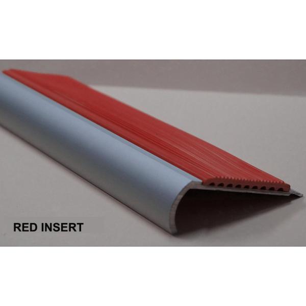 STAIR NOSING - BULL NOSE - RED INSERT - 1.2 METRE LENGTH - $22.00
